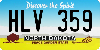 ND license plate HLV359
