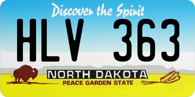 ND license plate HLV363