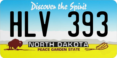 ND license plate HLV393