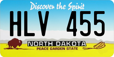 ND license plate HLV455