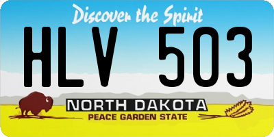 ND license plate HLV503