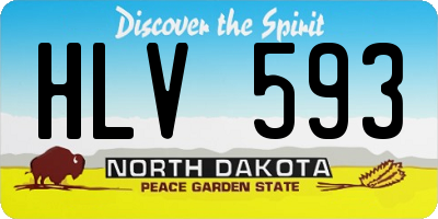 ND license plate HLV593
