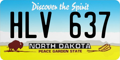 ND license plate HLV637