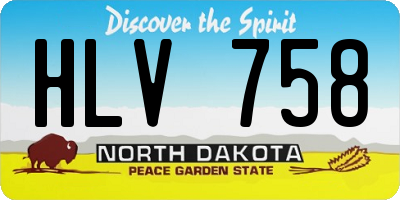 ND license plate HLV758