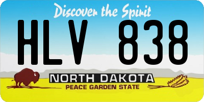 ND license plate HLV838