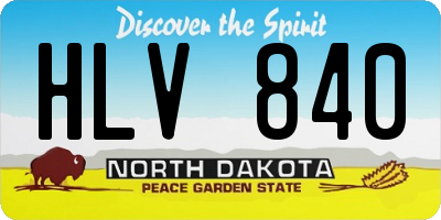ND license plate HLV840