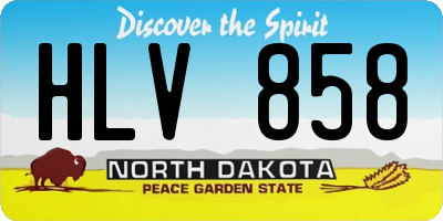 ND license plate HLV858