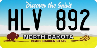 ND license plate HLV892