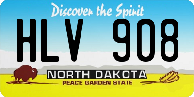ND license plate HLV908