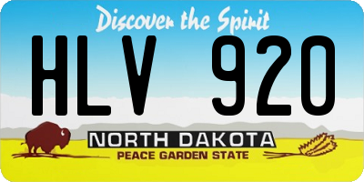 ND license plate HLV920