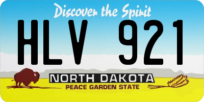 ND license plate HLV921