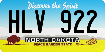 ND license plate HLV922