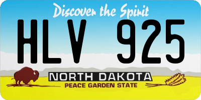 ND license plate HLV925
