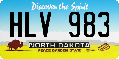 ND license plate HLV983