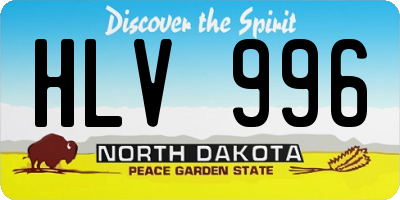 ND license plate HLV996