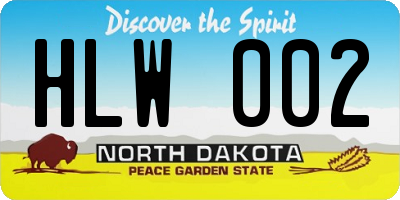 ND license plate HLW002