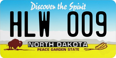 ND license plate HLW009