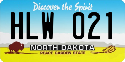 ND license plate HLW021