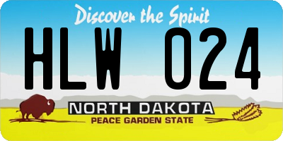 ND license plate HLW024