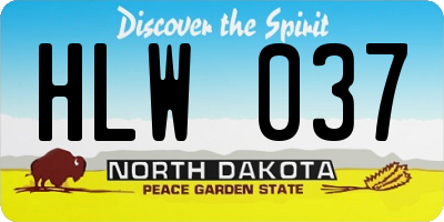 ND license plate HLW037