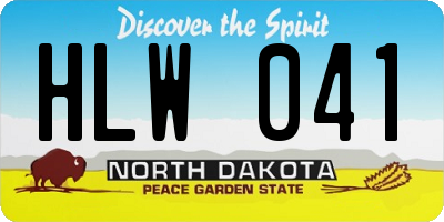 ND license plate HLW041