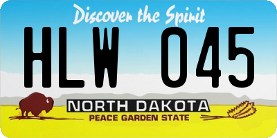 ND license plate HLW045