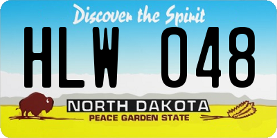 ND license plate HLW048