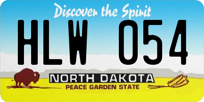 ND license plate HLW054