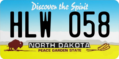 ND license plate HLW058