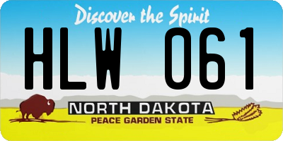 ND license plate HLW061