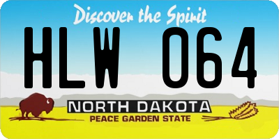 ND license plate HLW064