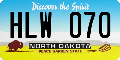 ND license plate HLW070