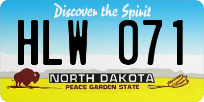 ND license plate HLW071