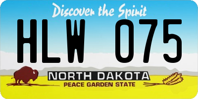 ND license plate HLW075