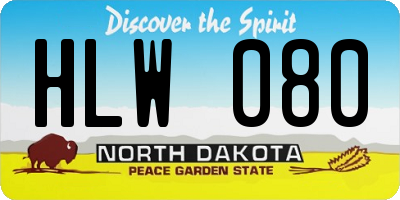ND license plate HLW080