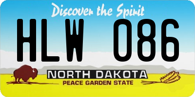ND license plate HLW086