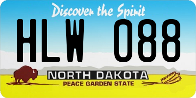 ND license plate HLW088