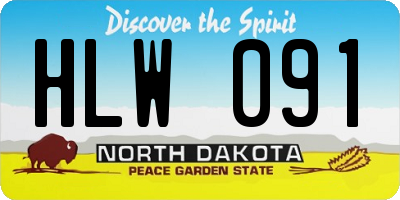 ND license plate HLW091
