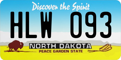 ND license plate HLW093