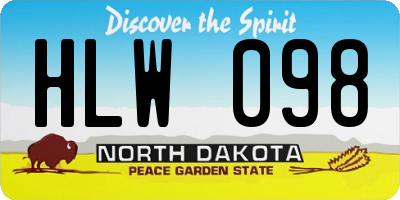 ND license plate HLW098