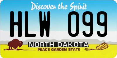 ND license plate HLW099