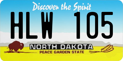 ND license plate HLW105