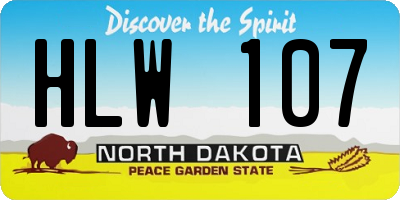 ND license plate HLW107
