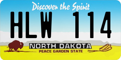 ND license plate HLW114