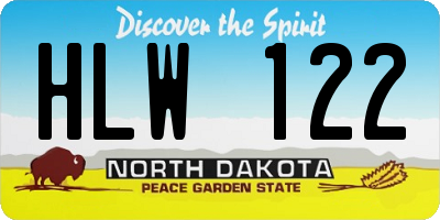 ND license plate HLW122