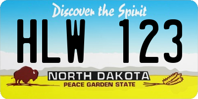 ND license plate HLW123