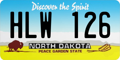 ND license plate HLW126
