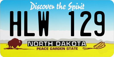 ND license plate HLW129