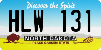 ND license plate HLW131