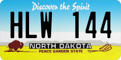 ND license plate HLW144